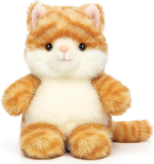Cat Stuffed Animal Adorable Sitting Kitten Plush Soft Stress Relief Plush Toy Cute Birthday Gifts for Kids Adults,Orange