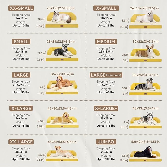 MEKIY XXL Orthopedic Waterproof Dog Bed with Bolster for Extra Large Dogs | Pillow Support for Neck Relief, Egg Crate Foam, Waterproof Liner, Anti-Slip Bottom, Removable Bolster Cover, 45 x 35 Inch