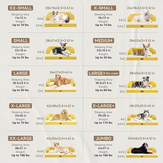 MEKIY XXL Orthopedic Waterproof Dog Bed with Bolster for Extra Large Dogs | Pillow Support for Neck Relief, Egg Crate Foam, Waterproof Liner, Anti-Slip Bottom, Removable Bolster Cover, 45 x 35 Inch