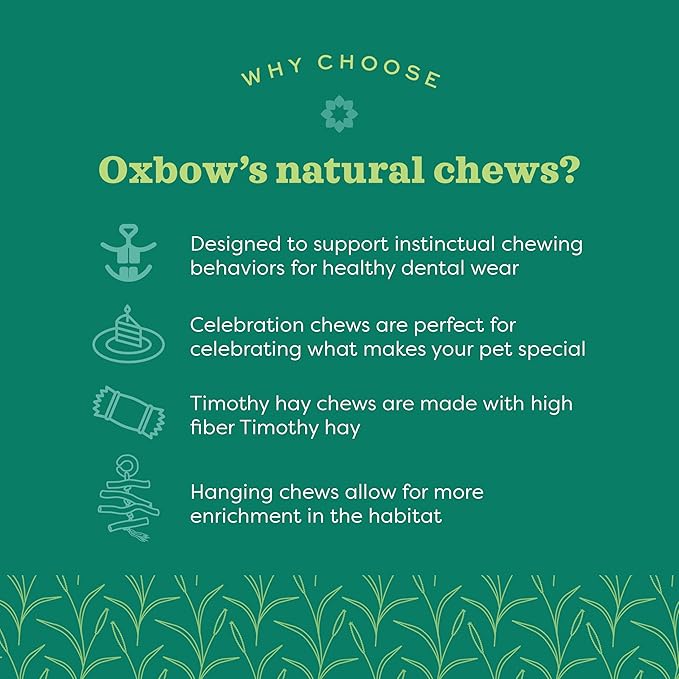Oxbow Enriched Life Twisty Rings, Rabbit & Guinea Pig Toy, Hamster, Chinchilla & Rat Chew Rings, Small Pet Enrichment & Cage Accessory, Safe Natural Chew, Bunny Boredom Breaker, Enrichment Play Toy