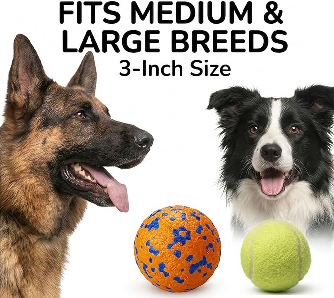Dog Ball Toys Dog Tennis Ball for Aggressive Chewers Indestructible Bouncy Lightweight Water Toy Fetch Ball for Large Medium and Small Dog