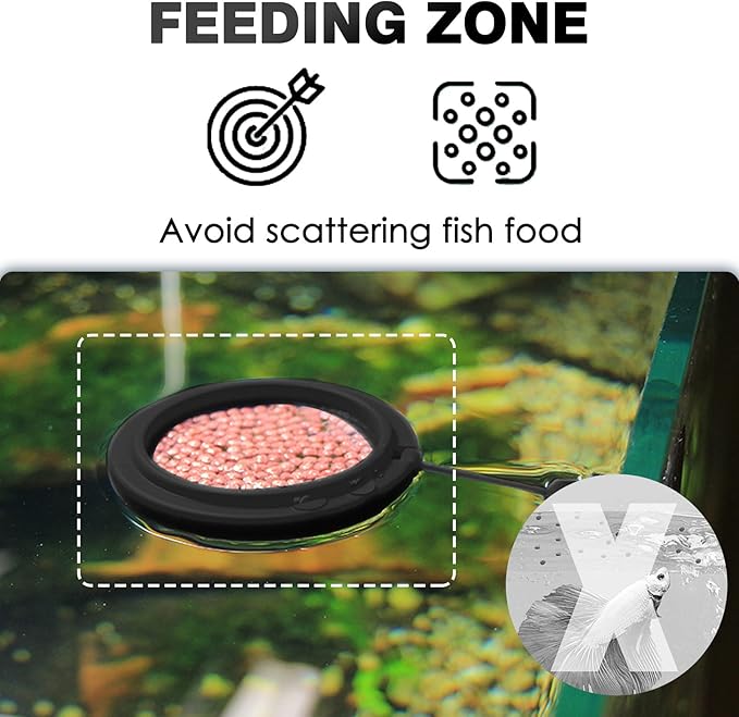 Fish Feeding Ring, Automatic Aquarium Accessory, Prevents Uneaten Food, Ideal for Busy Owners, Made from Durable Materials, Easy to Install and Adjust
