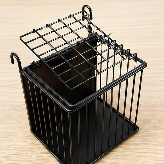 Gralara Rabbit Hay Holder with Hook for Cage Food Dispenser Hanging Guinea Pig Hay Feeder Storage Basket for Outside Chinchillas, 15.5cmx17.5cmx20.5cm