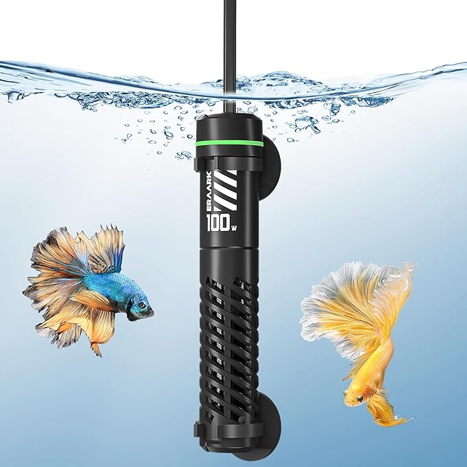 ERAARK 50W 100W Small Submersible Aquarium Heater, Constant Temperature 77℉, Betta Fish Tank Heater Suitable for Saltwater and Freshwater, 5/10/20 Gallon Fish Tahk (100W)