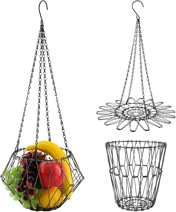 Hanging Chicken Feeder, 9.2 inches Large Poultry Vegetable Fruits Feeder Basket with 4Pcs Hanging Stainless Chain, Veggie Treat Ball for Chicken,Hens,Duck,Rabbit Coop(Size:2pcs)