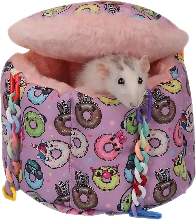 Rat Hanging Bed, Sugar Glider Cage Accessories, Guinea Pig Warm Sleeping Nest Bed, Small Animals Cage Hammock for Squirrel, Hamster, Parrot