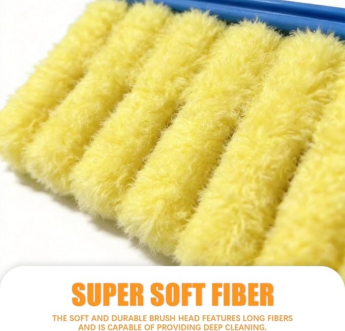 2PCS Blind Cleaner Duster Tool, Car Cleaning Brush, Washable 7 Fingers Duster Brush Dusting Cleaner Tool, Handheld Mini Duster Brush Universal for Window Shutters Air Conditioner Wood Blind