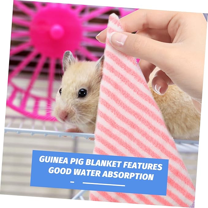 5PCS Coral Fleece Towels for Guinea Pigs Soft Bath Towels and Cage Liners Small Animal Supplies for Hamsters Cushions and Bedding