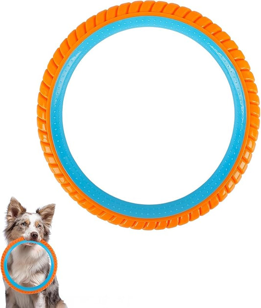 ALL FOR PAWS 10.8" Dog Ring Toy, Interactive Dog Toy for Fetch & Tug of War, Rubber Dog Toy for Medium to Large Dogs, Outdoor Dog Toy for Training & Exercise, Anxiety Relief & Boredom