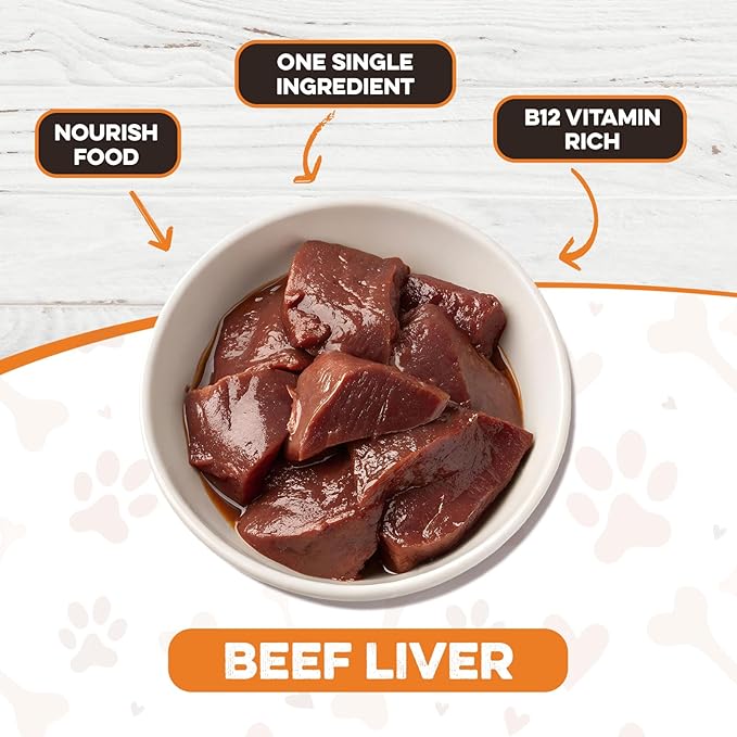 BRUTUS & BARNABY Dog Food Topper - Beef Liver - Enhance Your Dogs Meal with This Flavor Packed Mix - Sprinkle On Dog Food Flavoring for Picky Eaters - Just One Single Ingredient
