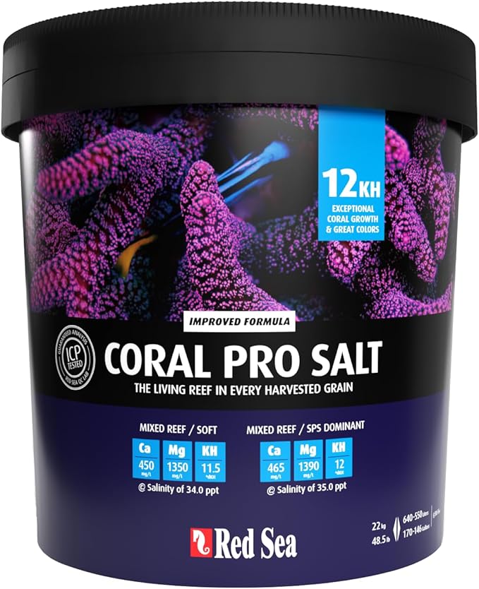 Red Sea Coral Pro Reef Salt Mix Large Bucket - Makes 175 Gallons Complete Marine Saltwater Aquarium Advanced Formula Optimal Coral Health & Stability