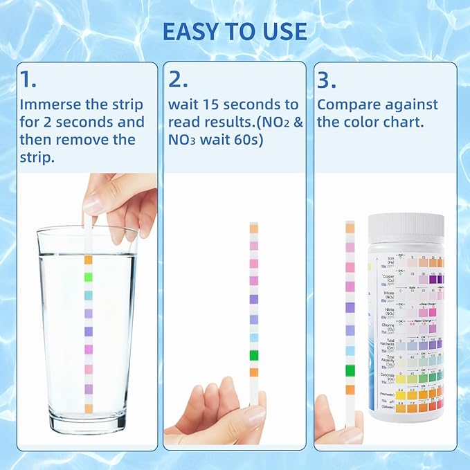 12 in 1 Accurate Aquarium Test Strips - 170 Strips | Fish Tank Aquariums Water Test Kit | Fresh & Salt Water Testing Kit | Includes Ammonia, Phosphate Strips and More.