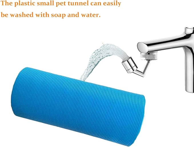 Collapsible Pet Tunnel 2 PCS Hamster Fun Tunnels | Plastic Foldable Hideaway, Exercising Training Tube Toys for Dwarf Hamster, Gerbil, Mouse, Rat and Ferrets