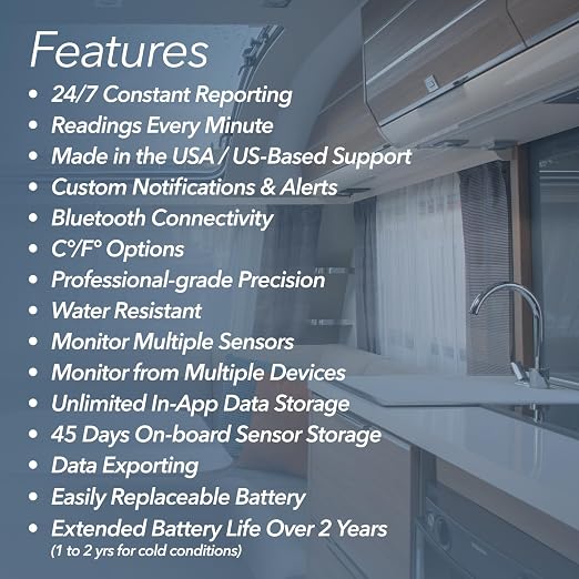 SensorPush HT.w Smart Temperature Sensor & Humidity Sensor - Thermometer & Hygrometer w/App Monitoring - Water Resistant Temperature and Humidity Monitor w/Heat Index for RV, Fridge & More