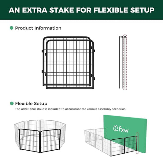 FXW Homeplus Unleashed Indoor Dog Playpen - Stress-Free and Safe Play, Heavy Duty 24 Inch 2 Panels Dog Pen for Puppy and Small Dogs, Black│Patented