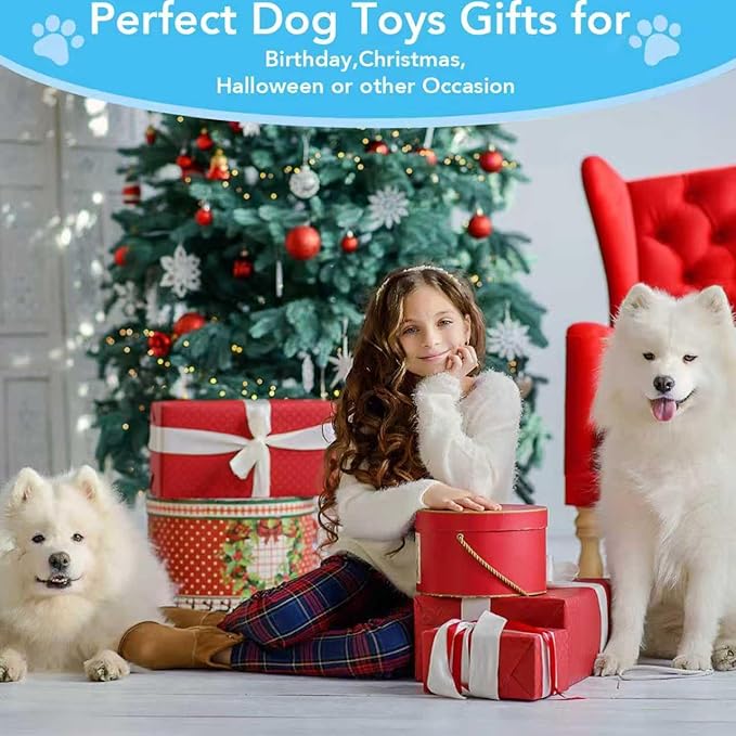 Bzonsmart 5-Pack Dog Squeaky Toys. Tough Plush Crinkle Toys for Small Medium Large Dogs. Interactive Dog Toys to Keep Them Busy. Soft chew Toys for All Dogs and Teething Playing Training