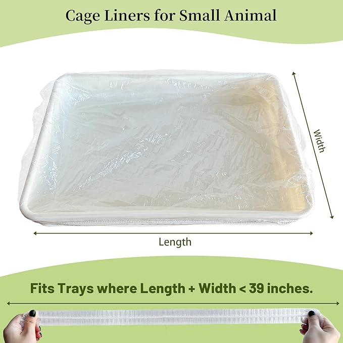 Disposable 50 pcs Small Animal Cage Liners, Rabbit Tray Film Liner Bunny Litter Pan Bags Guinea Pig Cage Toilet Plastic Film for Bird Hamster Chinchilla Hedgehog