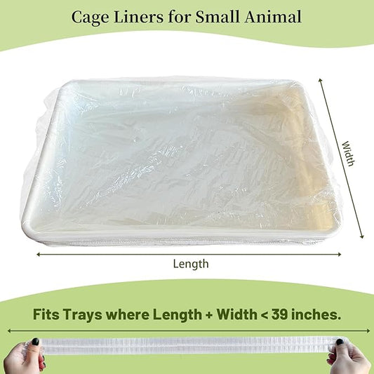 Disposable 50 pcs Small Animal Cage Liners, Rabbit Tray Film Liner Bunny Litter Pan Bags Guinea Pig Cage Toilet Plastic Film for Bird Hamster Chinchilla Hedgehog