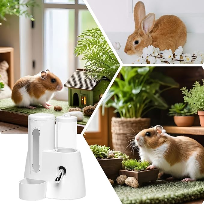 Hamster Water Dispenser, Automatic Feeder Bottle, No Drip Design, 5.51x3.94x6.3 Inches, Large Capacity, Leakproof, Cage Accessory for Ferrets and Small Animals
