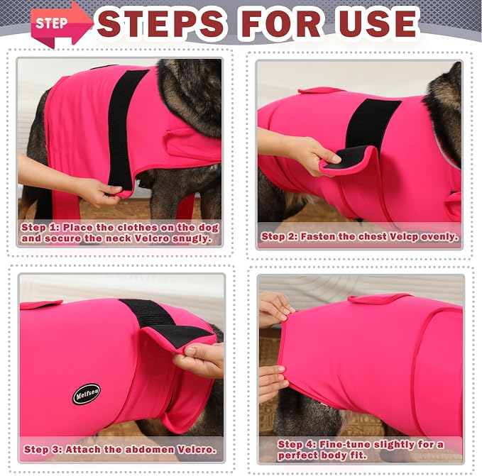 Meifsou Dog Anxiety Vest, Skin-Friendly Thunder Jacket for Dogs, Dog Calming Shirt for Thunder, Fireworks, Vet Visits and Separation - Keep Pet Calm Without Medicine, Fit for Small Medium Large Dogs