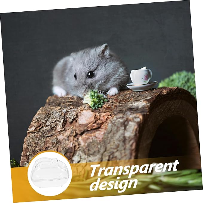Levemolo Hamster Sand Bath Container Transparent Splash Bathtub for Small Animals for Hamsters Guinea Pigs and Other Pets Easy to Clean Design