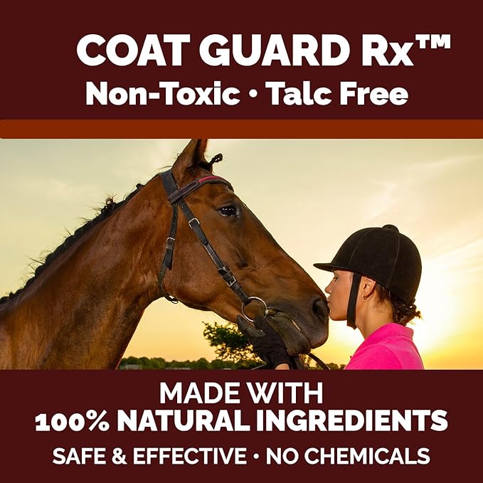 Coat Guard Rx™ Large 16 oz. Coat, Mane, and Tail Powder for Horses - Rain Rot, Sweet Itch, Treatment & Dry Shampoo for Horses.