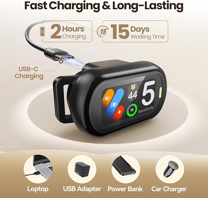 AI Dog Bark Collar for Small, Medium & Large Dogs, Smart Anti Bark Collar with Automatic Bark Detection & False Trigger Protection, Humane Dog Training Collar, Rechargeable, Waterproof