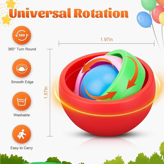 Fidget Gyroscope Set, Fidget Gyro Toys, Infinite Flip Toy Decompression Fingertip Gyro, ADHD Autism Stress Relief Hand Fidget Spinner for Adults Teens Kids, Random Color (4PCS)