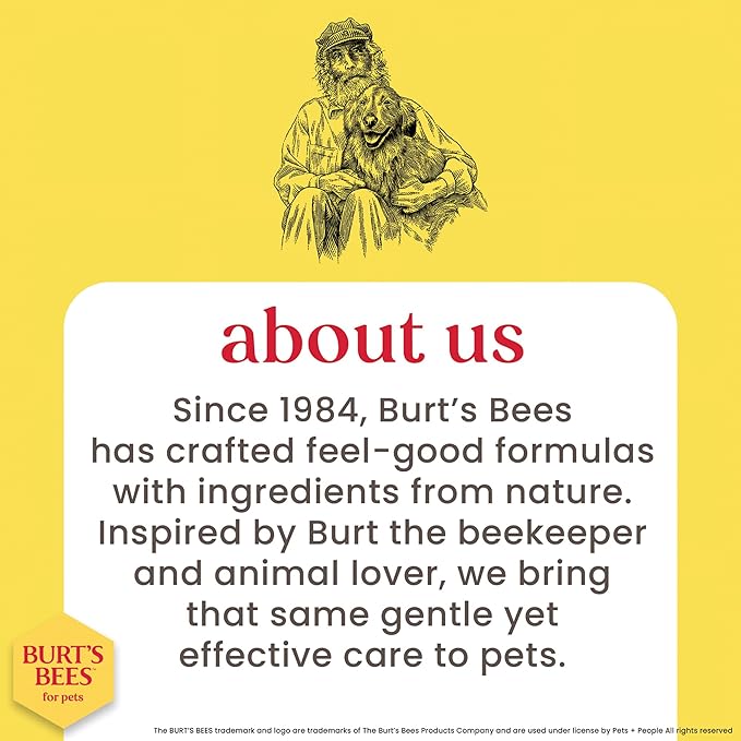BURT'S BEES FOR PETS Cat Dander Remover Wipes, Colloidal Oat Flour and Aloe to Soothe Dry Skin and Reduce Flaking, Unscented Grooming Cloths for Cats and Kittens, 50 Count - 2 Pack