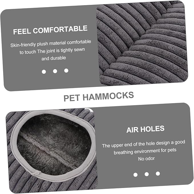 Generic Cozy Small Animals Hanging Hammock Fleece Tunnel Bed for Ferrets Hamsters Rats Guinea Pigs Warm Soft Plush Sleeping Hideout