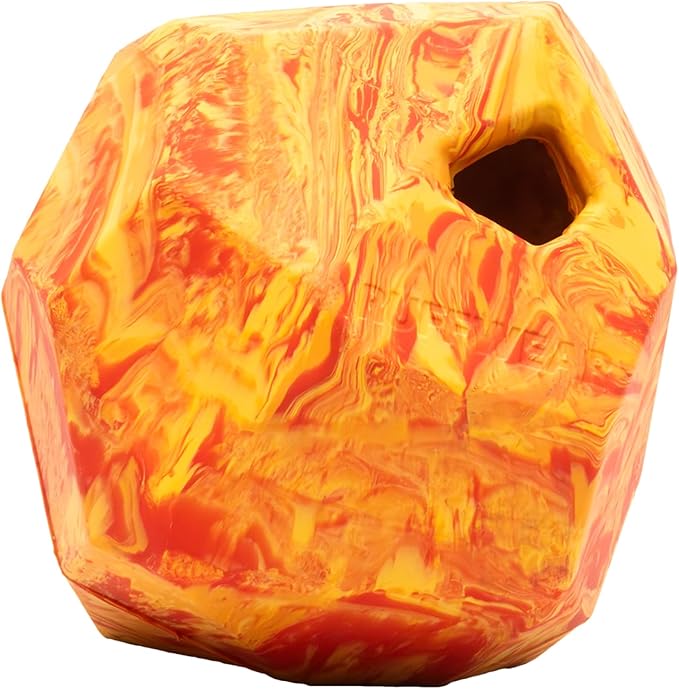 Ruffwear, Gnawt-a-Rock – Durable Interactive Dog Toy, Treat Dispensing, Made from Natural Latex Rubber, Perfect for Power Chewers, Salamander Orange