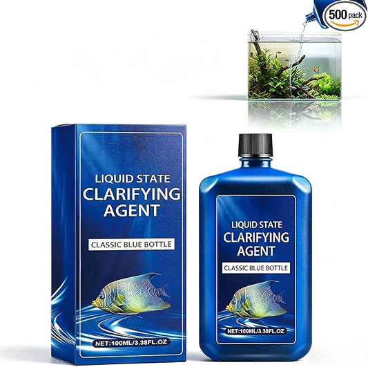 Fast-Acting Aquarium Water Clarifier, Clears Cloudy Fish Tank, Powerful Freshwater Aquarium Water Purification Clarifier, Liquid State Clarifying Agent, Safe & Gentle Formula (A)