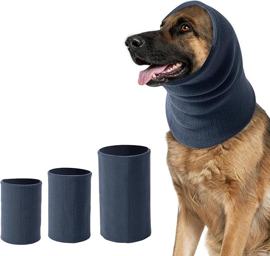 3Pack Dog Calming Hoodie for Small to Large Dogs High Elastic Pet Anxiety Relief Ear Wrap Cat Calming Collar Noise Reduce Protection for Fireworks,Thunder,Force Drying (Small+Medium+Large) (Grey)