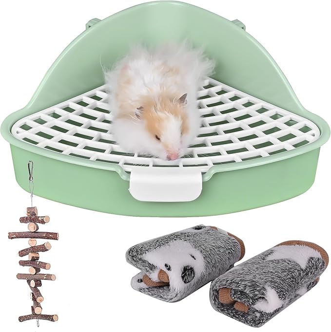 RUBYHOME Triangle Rabbit Litter Box Bunny Potty Training Corner Small Animal Toilet Litter Box Pet Toilet Bedding Pee Pan Tray for Baby Rabbit,Guinea Pigs,Chinchillas,Ferrets