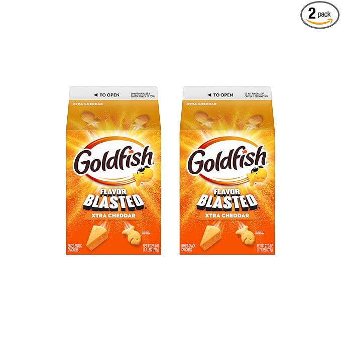 Goldfish Flavor Blasted Xtra Cheddar Cheese Crackers, 27.3 oz Carton (Pack of 2)