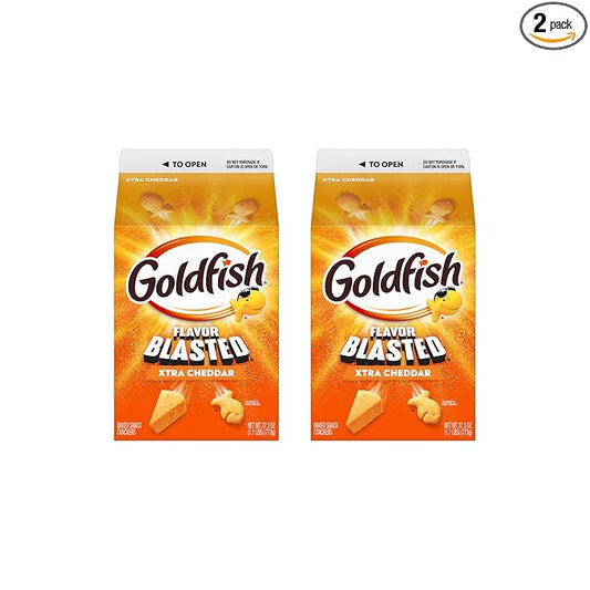 Goldfish Flavor Blasted Xtra Cheddar Cheese Crackers, 27.3 oz Carton (Pack of 2)