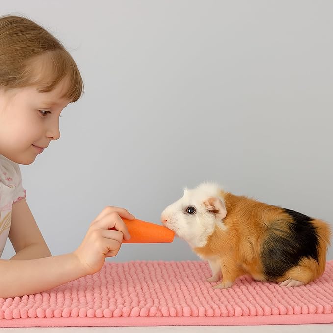 2PC Rabbit Fleece Cage Liners Soft Sleeping Bedding Mats Reusable Pee Training Pads Mat Washable for Small Animal Guinea Pig Ferret Guinea Pig Squirrel (Blue)
