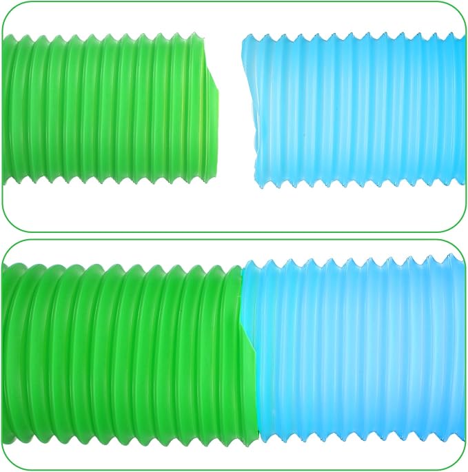 4 Pack Hamster Tunnels, Foldable Plastic Tube Toy & Hideout for Hamsters, Mice, Rats, Ferrets, Guinea Pigs, and Other Small Animals (Blue, Green, Pink, White)