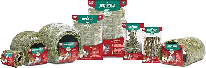 Oxbow Timothy Hay Carrot, Rabbit & Guinea Pig Toy, Edible & Hand-Woven Bunny Toy, No Wires or String, Small Pet Accessories, for Rabbits, Guinea Pigs, Chinchillas & Rats, Medium (Pack of 2)