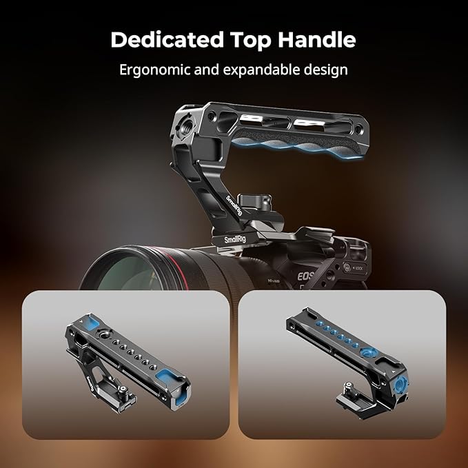 SmallRig R6 II Hawklock Camera Cage Kit for Canon R6 Mark II, Full Cage with Top Handle and Cable Clamp, Buit-in Cold Shoes and NATO Rails -5197