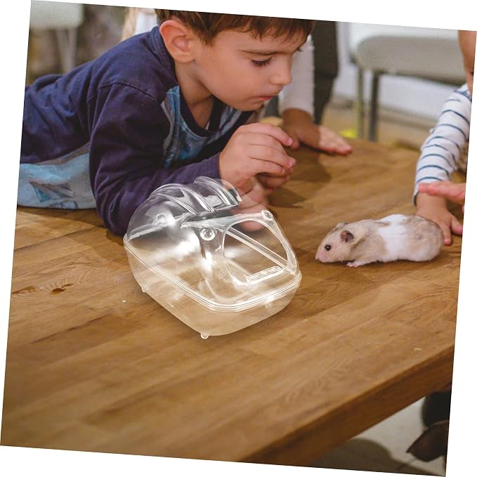Hamster Sand Bath Container Easy to Clean Transparent Bathhouse for Small Animals Multi-Purpose Gerbil Shower Box and Litter Box for Dwarf Hamsters and Guinea Pigs