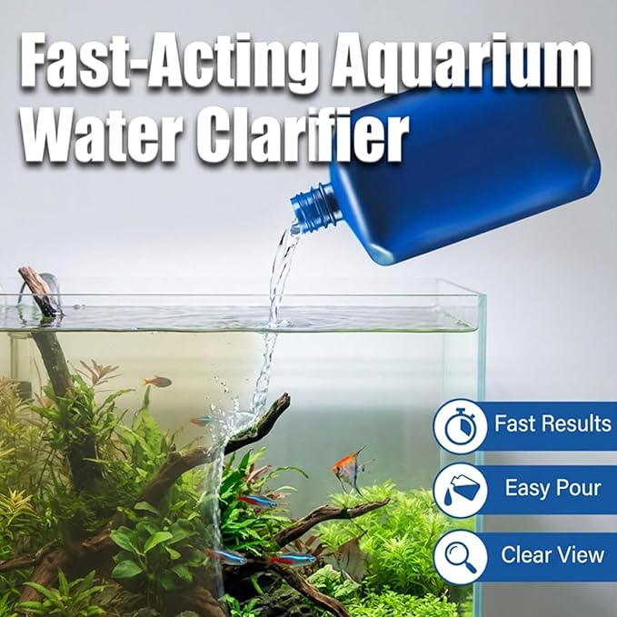 Fast-Acting Aquarium Water Clarifier, Aquarium Liquid State Clarifying Agent, Clears Cloudy Water & Maintains Clear Results, Powerful Fish Tank Water-Purification, for Freshwater (3pcs)