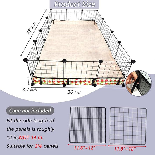 Guinea Pig Cage Liner，Washable Waterproof Oxford Cloth Cage Liners for Small Animals,Hamster Chinchilla Hedgehog Rabbit and Other Small Animals Not Include Cage(36x48 inches)