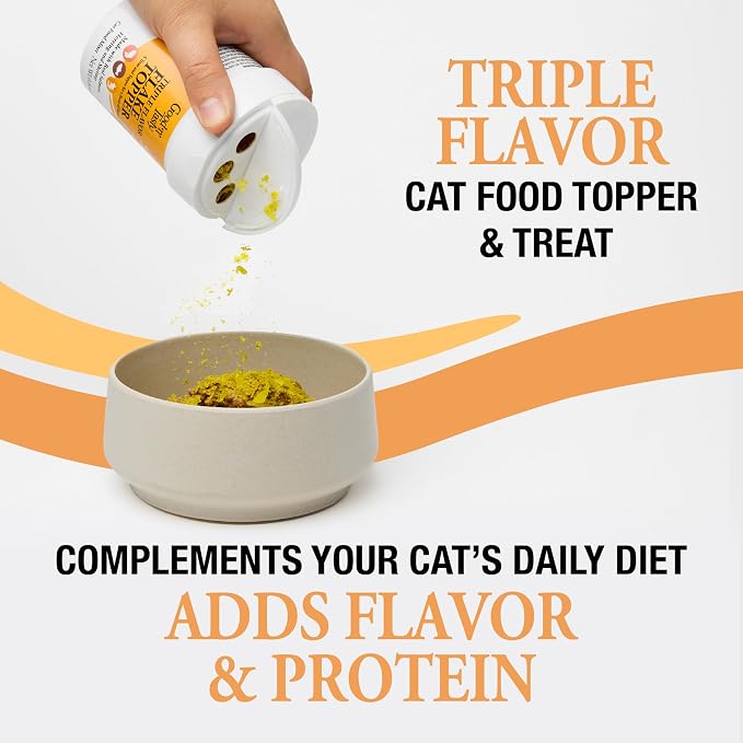 Good 'n' Tasty Triple Flavor Flake Topper & Treat for Cats, 0.8 Ounces, Cat Food Mixer Made with Real Alaskan Salmon, Herring and Shrimp, Complements Daily Diet