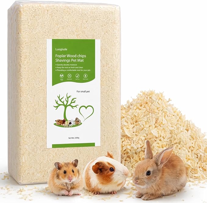 88oz Natural Aspen Wood Pet Bedding – Low Dust, Odor Control & Ultra Absorbent Shavings for Hamsters, Parrots, Guinea Pigs & Small Animals