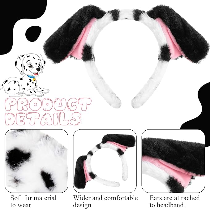 SATINIOR Puppy Dog Costume Set Ears Headband Nose Bow Tie Tail Animal Cosplay for Halloween