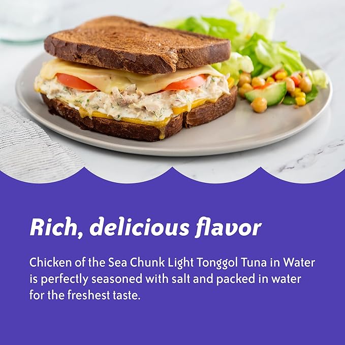 Chicken of the Sea Chunk Light Tonggol Tuna in Water, Wild Caught Tuna, Foodservice Size, 66.5 oz. Can (Pack of 6)