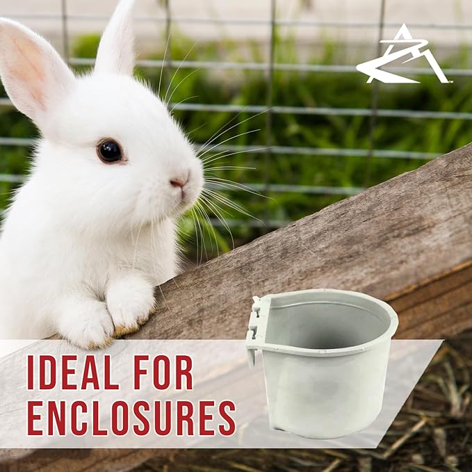 The ROP Shop | 20-Pack - Gray Cage Cups for Feed & Water for Poultry, Ducks, Birds, Hamsters
