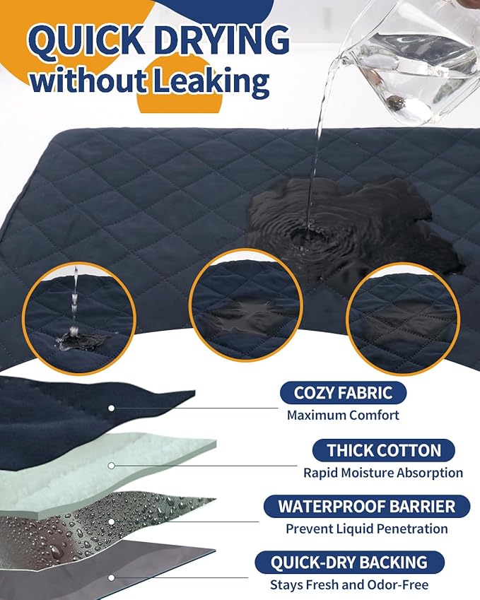 C-LIGHT Ferret Cage Liner, for Ferret Nation & Critter Nation Cage, 4-Layer Absorbent Pad with Ultrasonic Welding, Chinchilla Cage Accessories kit, Anti-Leak, Odor Control (Blue, Double Unit Combo)