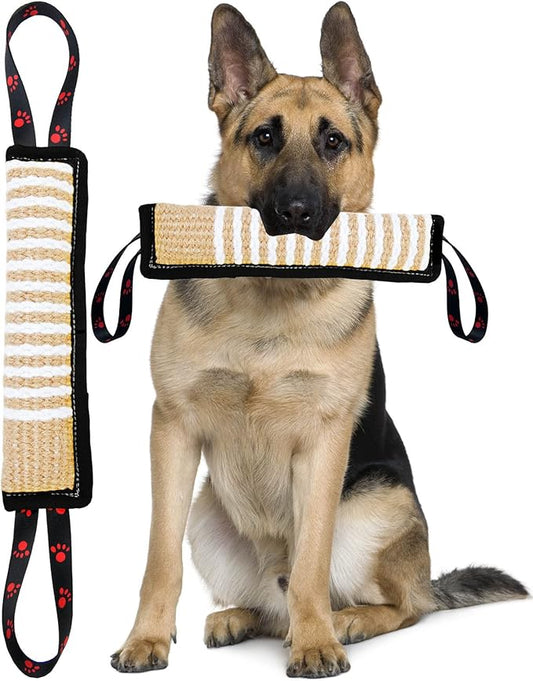 Clysoru Dog Tug Toy Tough Jute Bite Pillow Lasting Training Equipment Puppy to Large Dogs Interactive for Large and Small